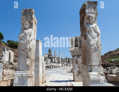 Hercules gate in the ancient city of Ephesus in Turkey. Stock Photo