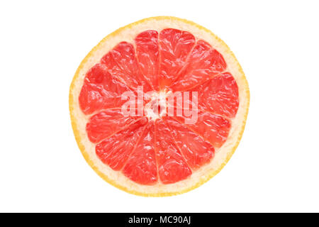 Sliced pink grapefruit isolated on white background Stock Photo