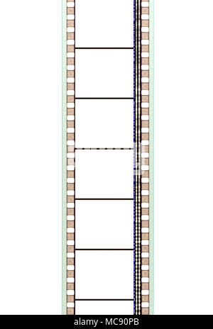 35mm movie film strip with soundtrack and blank frames Stock Photo