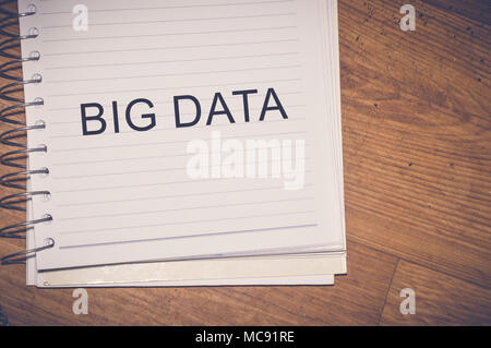 Big data written on white paper Stock Photo