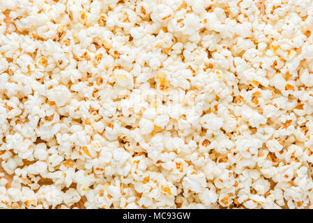 food background - cooked salted popcorn close up Stock Photo