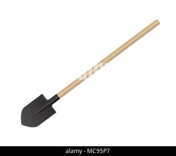 Photorealistic shovel on a white background Stock Vector