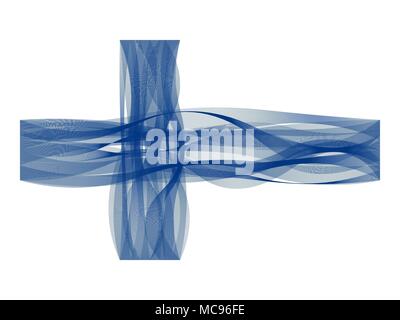 Wave line flag of Finland Stock Vector