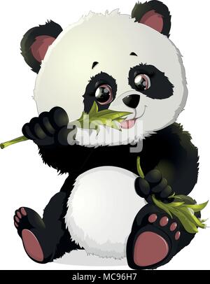 Cute Panda bear illustrations Stock Vector