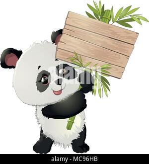 Cute Panda bear illustrations Stock Vector