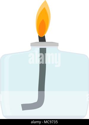 Laboratory burner with fire. Vector bunsen burner illustration for lab test Stock Vector