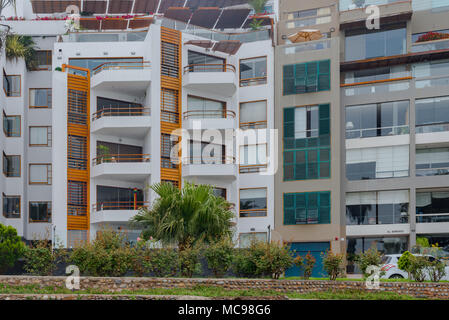 Lima, Peru -- April 13, 2018. Condos in the  upmarket Barranco District in Lima, Peru. Editorial use only. Stock Photo