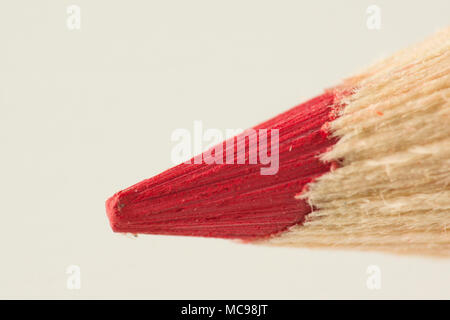 sharpened color pencil very close-up isolated on white background Stock Photo