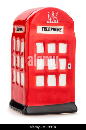 artificial british telephone booth path isolated Stock Photo