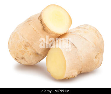 sliced ginger path isolated Stock Photo