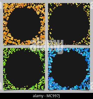 Round border background design set with dots Stock Vector