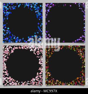 Round border background design set with dots Stock Vector