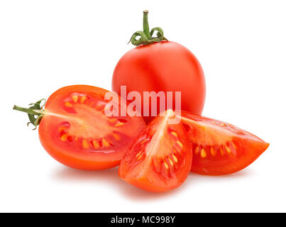 sliced cocktail tomato path isolated Stock Photo