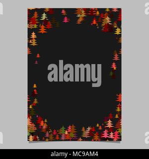 Color abstract random seasonal pine tree card template Stock Vector