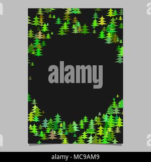 Abstract random seasonal pine tree design brochure template Stock Vector