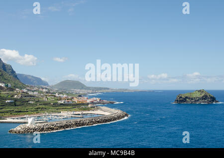 View of Garachico town on  coast of Tenerife, Canary islands, Spain. Stock Photo