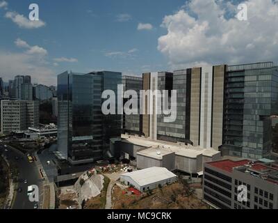 Skyscrapers at Mexico City around Reform Avenue with blue sky Stock Photo