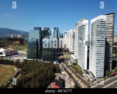 Skyscrapers at Mexico City around Reform Avenue with blue sky Stock Photo