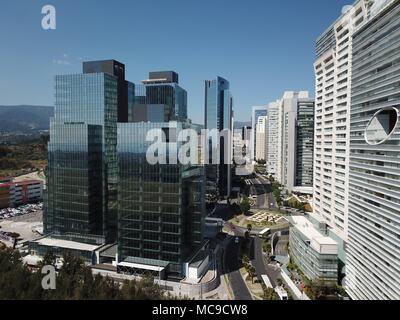 Skyscrapers at Mexico City around Reform Avenue with blue sky Stock Photo