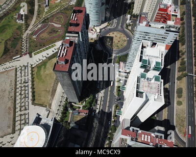 Skyscrapers at Mexico City around Reform Avenue with blue sky Stock Photo