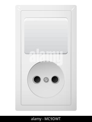 Electrical socket Type C with switch Stock Vector