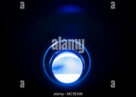 Electric blue light flare special effect Stock Photo