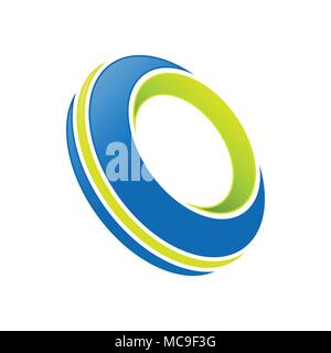 Abstract Blue Tire Lime Accents Vector Symbol Graphic Logo Design Stock Vector