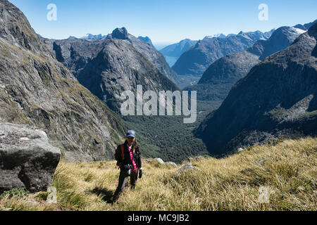 Incredible views from the Gertrude Saddle, Fjordland, New Zealand Stock Photo
