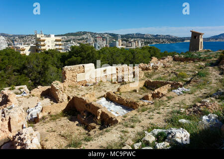 Peñon de Ifach, Calpe,Spain. Archeological excavations being undertaken close to the visitor centre. Stock Photo