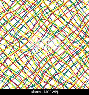 Intricate colored wires seamless pattern. Vector illustration. Stock Vector
