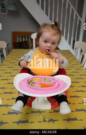 10 month old Baby Led Weening Stock Photo