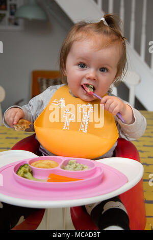 10 month old Baby Led Weening Stock Photo