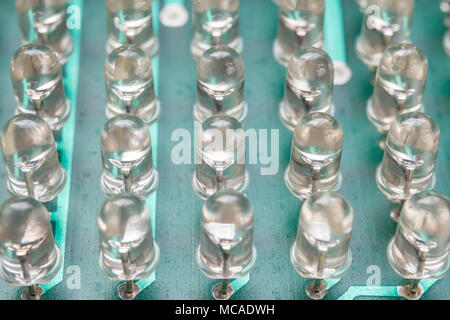 Row of LED diodes on circuit board Stock Photo