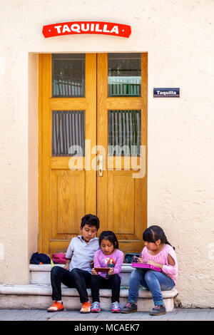 Mexico City,Hispanic,Coyoacan,Del Carmen,Museo Nacional de Culturas Populares,National Museum of Popular Culture,exterior outside,boy boys,male kid ki Stock Photo