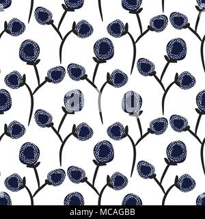 Floral contrast seamless pattern design. Stock Vector