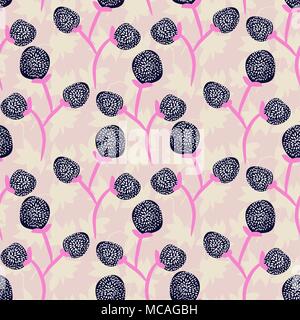 Purple flower seamless pattern design. Stock Vector