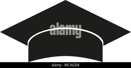 Black and white graduation hat silhouette. Stock Vector