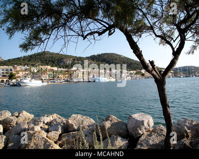 The natural harbour and marina at Puerto Andratx,Mallorca,Spain Stock Photo