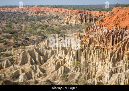 Moons gazebo in Angola , Desert dry rocks, aerial view Stock Photo