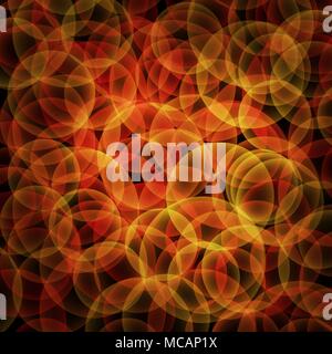abstract vector glowing background with bright circles - red and yellow Stock Vector