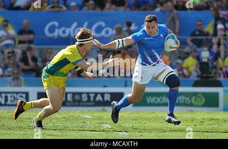 Queensland, Australia . 15th April, 2018. Jamie Farndale (SCO). Rugby 7s. XXI Commonwealth games. Robina Stadium. Gold Coast 2018. Queensland. Australia. 15/04/2018. Credit: Sport In Pictures/Alamy Live News Credit: Sport In Pictures/Alamy Live News Stock Photo