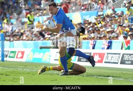 Queensland, Australia . 15th April, 2018. Jamie Farndale (SCO). Rugby 7s. XXI Commonwealth games. Robina Stadium. Gold Coast 2018. Queensland. Australia. 15/04/2018. Credit: Sport In Pictures/Alamy Live News Credit: Sport In Pictures/Alamy Live News Stock Photo