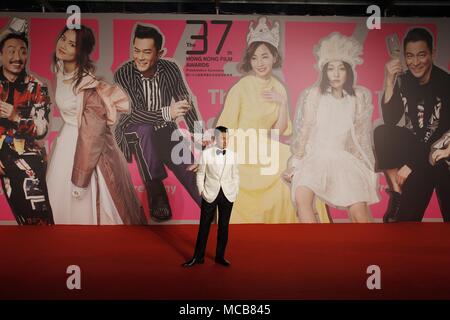 April 15, 2018 - Hong Kong, CHINA - Andy Lau, nominee for best actor in the movie SHOCK WAVE on the red carpet walk during 37th HK Film Awards ceremony.Apri-15,2018 Hong Kong.ZUMA/Liau Chung Ren (Credit Image: © Liau Chung Ren via ZUMA Wire) Stock Photo