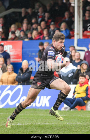 8th April 2018, Beaumont Legal Stadium, Wakefield, England; Betfred Super League rugby, Wakefield Trinity v St Helens; Mark Percival of St Helens Credit: News Images/Alamy Live News Stock Photo