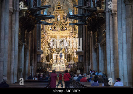 Altar of the cathedral of Santiago de Compostela Stock Photo