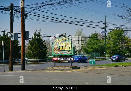 TRENTON, NJ -View of the Trenton Farmers Market, a fresh fruit and vegetable market located in the capital of New Jersey. Stock Photo