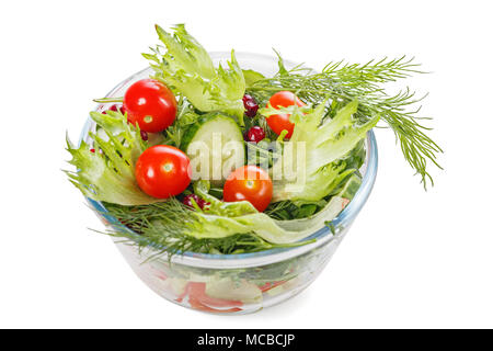 Salad with fresh vegetables isolated on white background Stock Photo