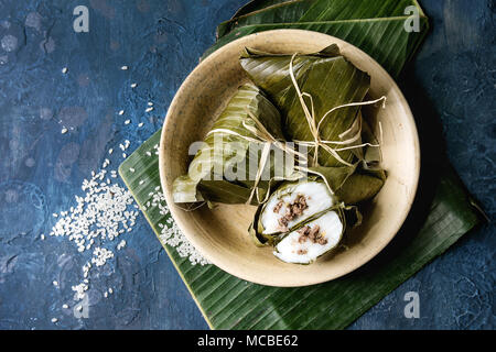 Rice piramidal dumplings Stock Photo