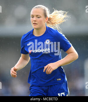 Chelsea's Magdalena Eriksson during the SSE Women's FA Cup Semi Final match at Kingsmeadow Stadium, London. PRESS ASSOCIATION Photo. Picture date: Sunday April 15, 2018. See PA story SOCCER Chelsea Ladies. Photo credit should read: Adam Davy/PA Wire. RESTRICTIONS: No use with unauthorised audio, video, data, fixture lists, club/league logos or 'live' services. Online in-match use limited to 75 images, no video emulation. No use in betting, games or single club/league/player publications. Stock Photo