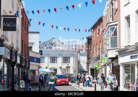 Corn Market from The Hundred, Romsey, Hampshire, England, United Kingdom Stock Photo